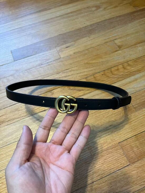 Gucci Belt 0.8 inch / 2 cm width Size 85cm fit for 26-30 Black